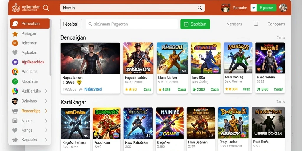 Tampilan menu utama yang memukau dan intuitif.